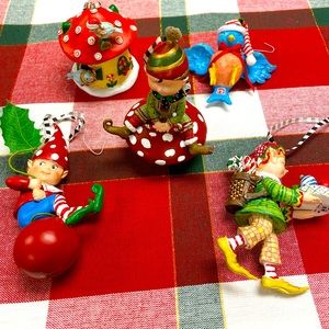 Group of 5 Mary Engelbreit ornaments.